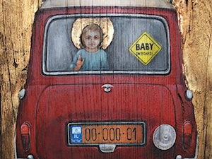 Borys Fiodorowicz - Ucieczka do Egiptu I - obrazy malowane na drewnie - zdjęcie od Art in House Gallery Online
