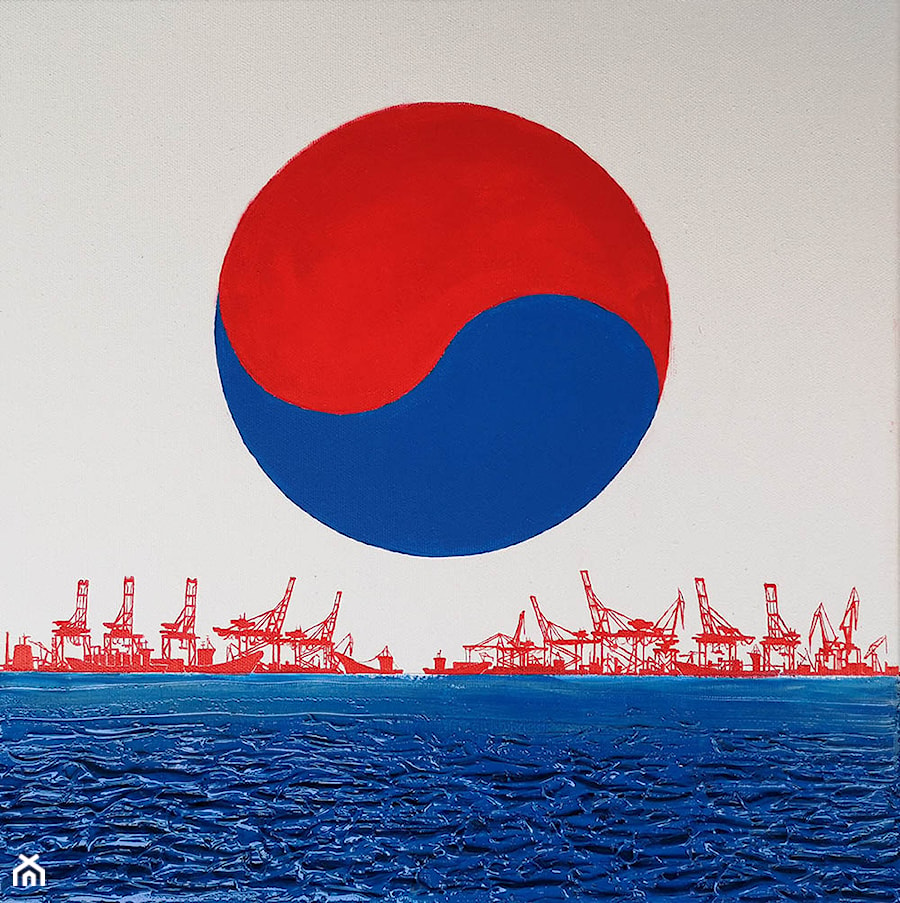 Michał Mroczka - Port koreański - obrazy malowane na płótnie - zdjęcie od Art in House Gallery Online