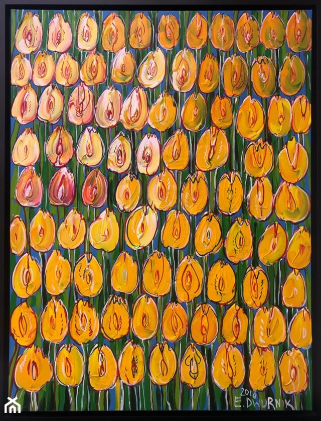 Edward Dwurnik, Żółte tulipany, obrazy malowane na płótnie - zdjęcie od Art in House Gallery Online - Homebook