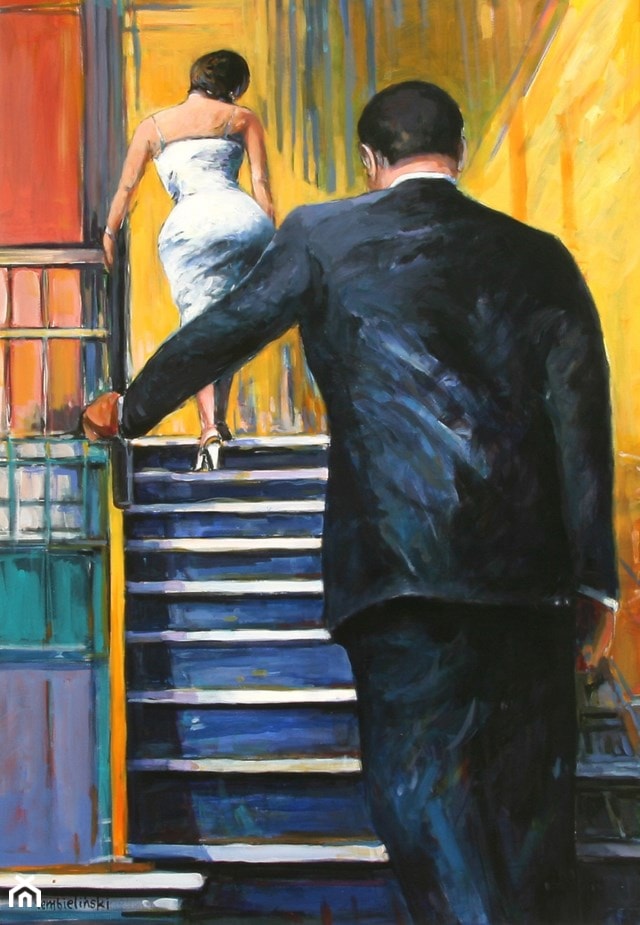 Piotr Rembieliński - Para - obrazy malowane na płótnie - zdjęcie od Art in House Gallery Online - Homebook