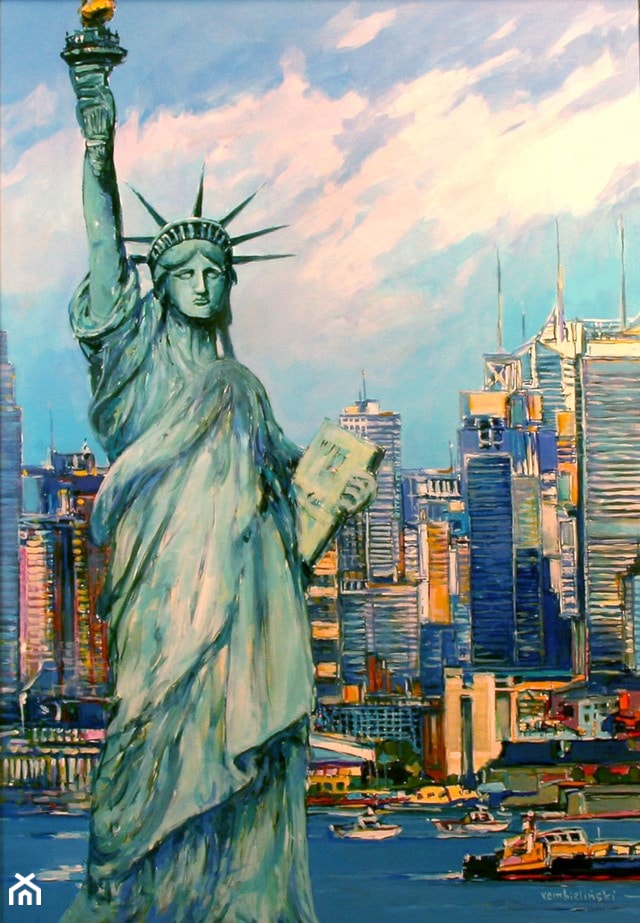 Piotr Rembieliński - Nowy Jork, Statua Wolności - obrazy malowane na płótnie - zdjęcie od Art in House Gallery Online - Homebook