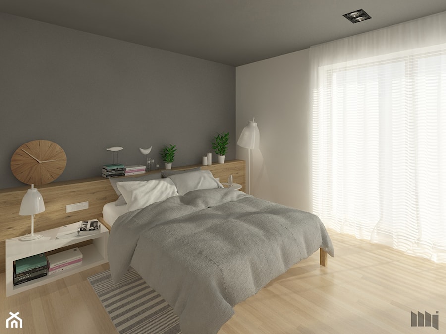 Minimalistyczna sypialnia - zdjęcie od Marcelina Janiec Pracownia Projektowa
