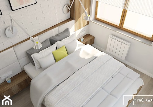 mieszkanie Wilanów - Mała biała sypialnia, styl nowoczesny - zdjęcie od Twój Kwadrat