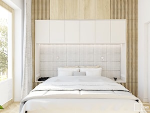 Apartament przy parku w Warszawie - Średnia biała sypialnia z balkonem / tarasem, styl nowoczesny - zdjęcie od Twój Kwadrat