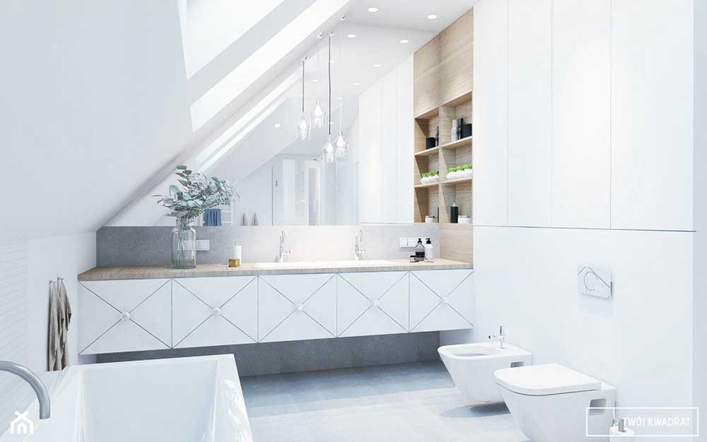 Na poddaszu łazienka, styl nowoczesny - zdjęcie od Twój Kwadrat - Homebook