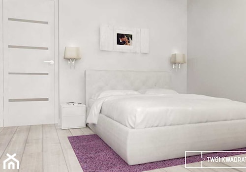 Dom w Pruszkowie - Mała biała sypialnia, styl glamour - zdjęcie od Twój Kwadrat