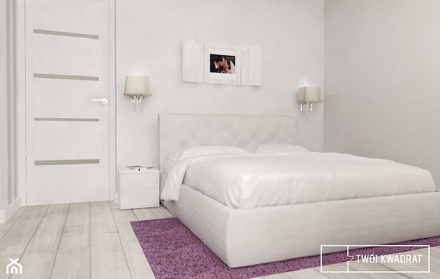 Dom w Pruszkowie - Mała biała sypialnia, styl glamour - zdjęcie od Twój Kwadrat