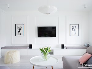 Inspiracja jest kobietą - mieszkanie 75m2 w Warszawie - Średni biały salon, styl nowoczesny - zdjęcie od Twój Kwadrat
