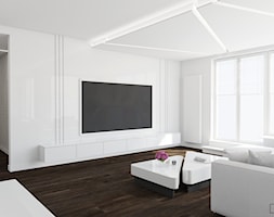 biały apartament - Duży biały salon, styl nowoczesny - zdjęcie od Twój Kwadrat - Homebook