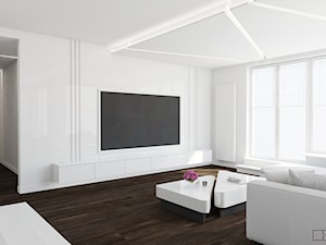 biały apartament - Duży biały salon, styl nowoczesny - zdjęcie od Twój Kwadrat