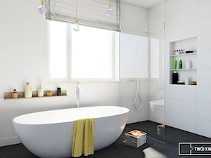 Średnia łazienka z oknem, styl skandynawski - zdjęcie od Twój Kwadrat