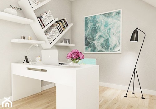 dom pod Warszawą - Małe szare biuro, styl nowoczesny - zdjęcie od Twój Kwadrat