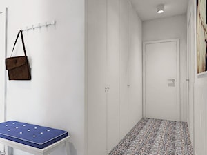 mieszkanie w Warszawie - Średni z wieszakiem biały hol / przedpokój, styl nowoczesny - zdjęcie od Twój Kwadrat