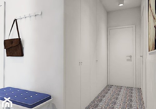 mieszkanie w Warszawie - Średni z wieszakiem biały hol / przedpokój, styl nowoczesny - zdjęcie od Twój Kwadrat
