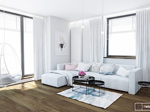 apartament w Warszawie - Duży biały salon, styl nowoczesny - zdjęcie od Twój Kwadrat