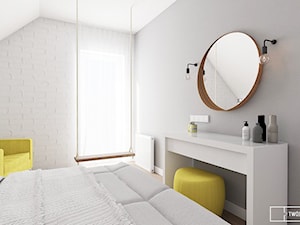 dom pod Warszawą - Mały biały szary pokój dziecka dla nastolatka dla chłopca dla dziewczynki, styl nowoczesny - zdjęcie od Twój Kwadrat