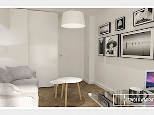 mieszkanie 70m2 Warszawa - Średnie z sofą beżowe z fotografiami na ścianie biuro, styl nowoczesny - zdjęcie od Twój Kwadrat