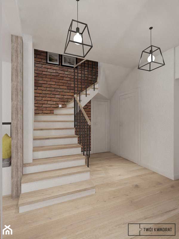 dom pod Warszawą - Średni biały hol / przedpokój, styl rustykalny - zdjęcie od Twój Kwadrat
