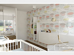 mieszkanie 70m2 Warszawa - Średni biały szary z huśtawką pokój dziecka dla niemowlaka dla chłopca dla dziewczynki, styl tradycyjny - zdjęcie od Twój Kwadrat