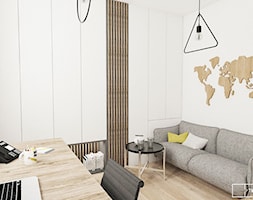 dom pod Warszawą - Średnie w osobnym pomieszczeniu z sofą białe biuro, styl nowoczesny - zdjęcie od Twój Kwadrat - Homebook