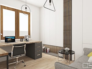 dom pod Warszawą - Średnie z sofą białe biuro, styl nowoczesny - zdjęcie od Twój Kwadrat
