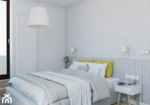 apartament na Wilanowie_strefa dzienna i sypialnie - Średnia biała sypialnia z balkonem / tarasem, styl nowoczesny - zdjęcie od Twój Kwadrat