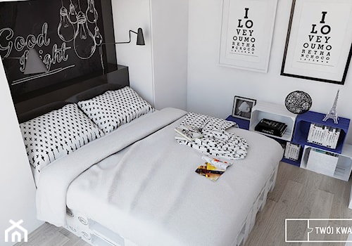 mieszkanie na Wilanowie - Mała biała sypialnia, styl nowoczesny - zdjęcie od Twój Kwadrat