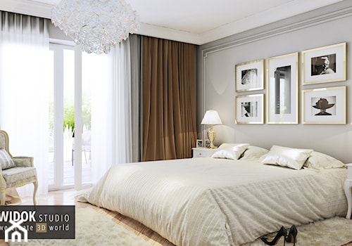 Projekt eleganckiej sypialni - zdjęcie od WidokStudio we create 3d world