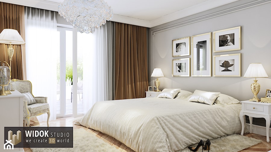 Projekt eleganckiej sypialni - zdjęcie od WidokStudio we create 3d world