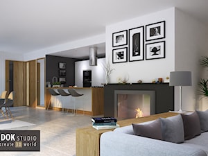 Nowoczesne otwarte mieszkanie - zdjęcie od WidokStudio we create 3d world