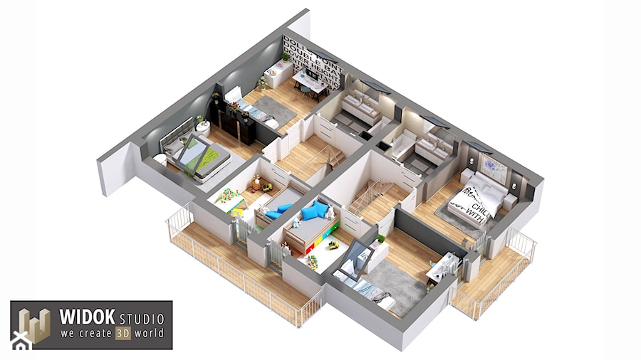 Mieszkanie w przekroju - zdjęcie od WidokStudio we create 3d world
