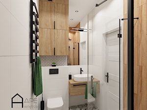 Jasna łazienka z drewnianymi dodatkami - zdjęcie od APE wnętrza