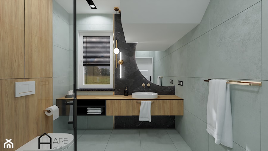 Łazienka z betonowymi płytkami - zdjęcie od APE wnętrza