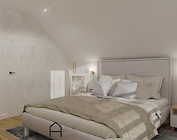 Sypialnia w jasnych szarościach - zdjęcie od APE wnętrza - Homebook