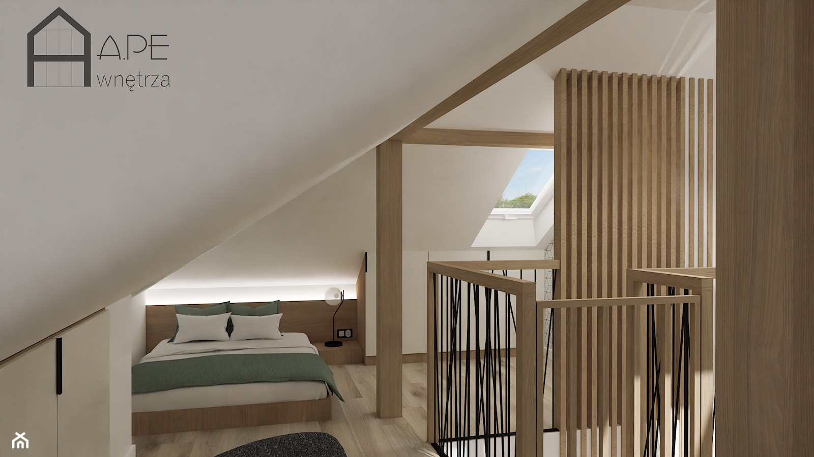 Sypialnia pod niskim skosem - zdjęcie od APE wnętrza - Homebook