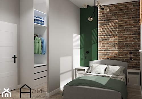Niewielka sypialnia z wydzieloną garderobą - zdjęcie od APE wnętrza