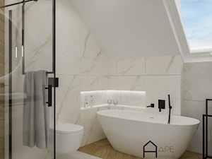 Łazienka w jasno-szarych płykach - zdjęcie od APE wnętrza
