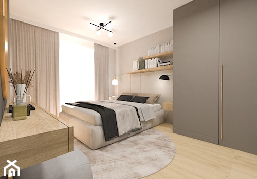 Mieszkanie 80m2 - Sypialnia, styl nowoczesny - zdjęcie od morze projekt