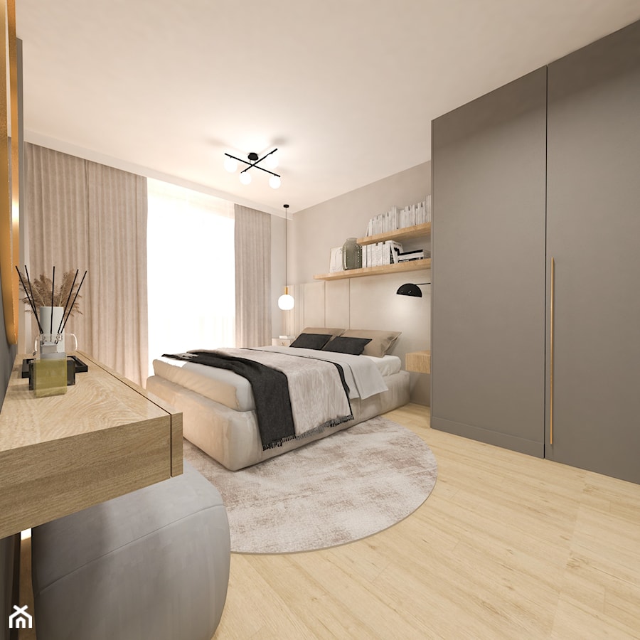 Mieszkanie 80m2 - Sypialnia, styl nowoczesny - zdjęcie od morze projekt