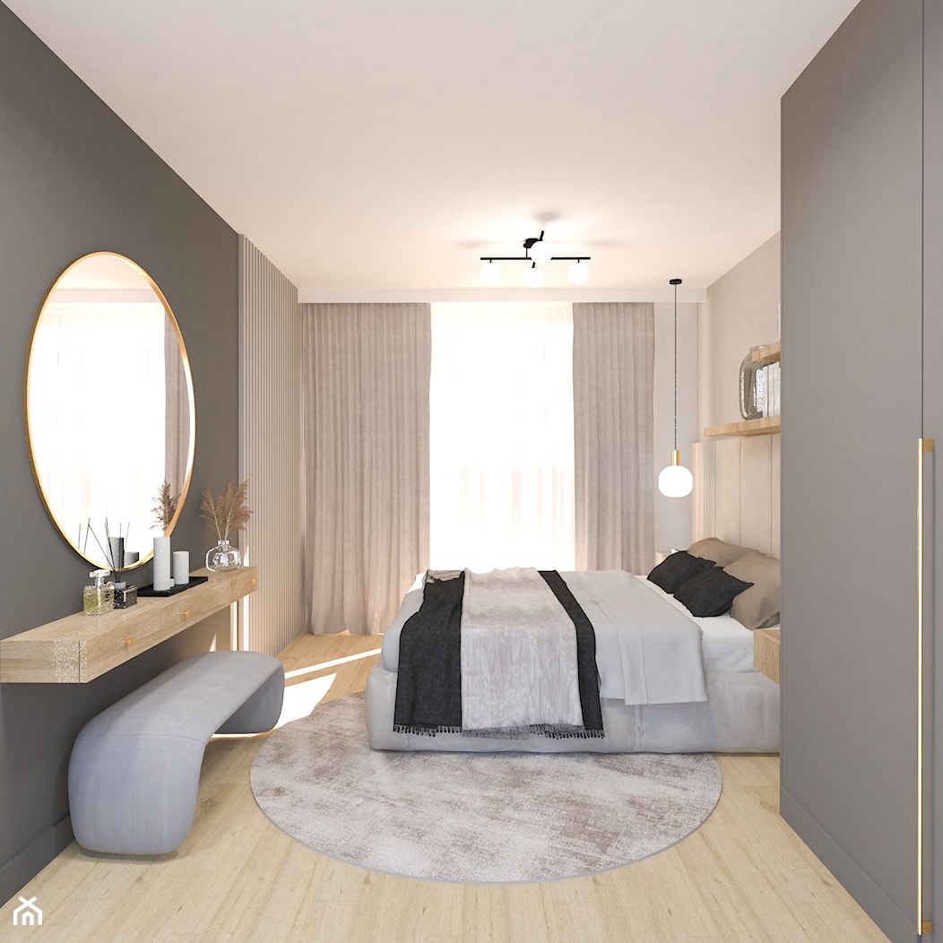 Mieszkanie 80m2 - Sypialnia, styl nowoczesny - zdjęcie od morze projekt - Homebook