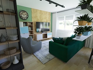 Mieszkanie 60 metrów Mid century - Salon, styl vintage - zdjęcie od Projektowanie wnętrz Fortuna Dizajn
