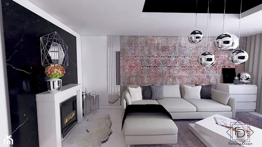 Mieszkanie glamour\nowoczesne - Salon, styl nowoczesny - zdjęcie od Projektowanie wnętrz Fortuna Dizajn