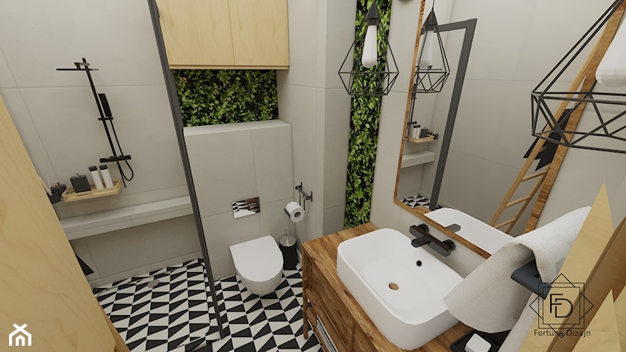 Łazienka z mchem - zdjęcie od Projektowanie wnętrz Fortuna Dizajn