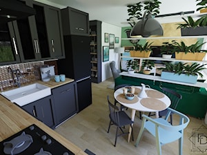 Mieszkanie 60 metrów Mid century - Kuchnia, styl vintage - zdjęcie od Projektowanie wnętrz Fortuna Dizajn