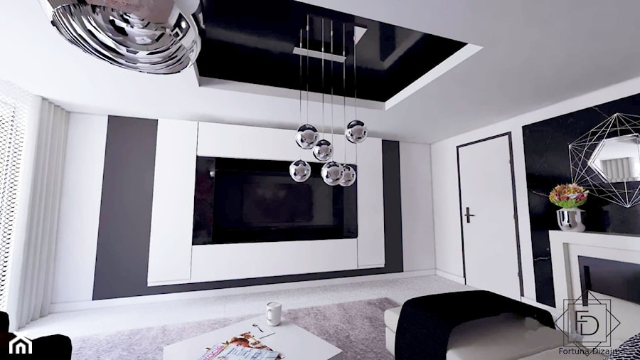 Mieszkanie glamour\nowoczesne - Salon, styl glamour - zdjęcie od Projektowanie wnętrz Fortuna Dizajn