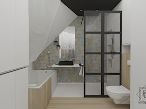 Łazienka ze skosami - zdjęcie od Projektowanie wnętrz Fortuna Dizajn