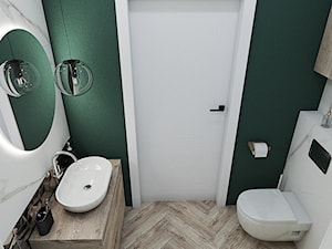 Łazienka z zieloną ścianą - zdjęcie od PureAndGlam