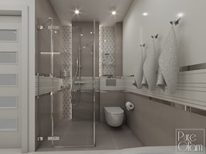 Łazienka z wanną narożną i prysznicem - zdjęcie od PureAndGlam