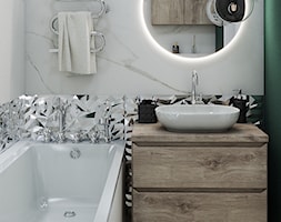 Łazienka z okrągłym lustrem - zdjęcie od PureAndGlam - Homebook