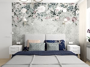 Sypialnia z tapetą - Sypialnia, styl tradycyjny - zdjęcie od NOVO Projekt